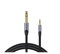 LOKLNEYK Compatible con Vention, Cable Adaptador De 3,5 Mm A 6,35 Mm - Conectores Auxiliares Macho-Macho Chapados En Oro (0,5 M/3 M/5 M, Compatible con Mezclador/Amplificador)(Braided-Upgrade,1m)