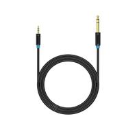 LOKLNEYK Compatible con Vention, Cable Adaptador De 3,5 Mm A 6,35 Mm - Conectores Auxiliares Macho-Macho Chapados En Oro (0,5 M/3 M/5 M, Compatible con Mezclador/Amplificador)(PVC Shell-Black,1.5m)