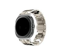 LOKLNEYK Correa de acero inoxidable compatible con for Samsung Galaxy Watch 7 Ultra de 47 mm, sin espacios, con extremo curvo, pulsera de metal compatible con for GALAXY 7 de 47 mm(Titanium)