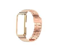 LOKLNEYK Correa de acero inoxidable metálico + carcasa protectora para pulsera for Huawei 8 7 6 / Honor Glory 7 6 pulsera(Rose gold,For Huawei Band 7)