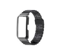 LOKLNEYK Correa de acero inoxidable metálico + carcasa protectora para pulsera for Huawei 8 7 6 / Honor Glory 7 6 pulsera(Black,For Huawei Band 6Pro)