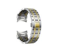LOKLNEYK Correa de acero inoxidable sin espacios for Samsung Galaxy Watch 6 Classic, 43mm, 47mm, 6, 5, 4, 40mm, 44mm, 5Pro, 45mm, banda de Metal de ajuste rápido(Silver gold,Galaxy Watch 5 44mm)