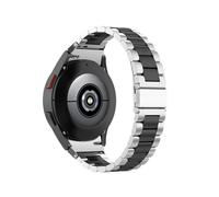 LOKLNEYK Correa De Acero Inoxidable Sin Huecos Apta For Samsung Galaxy Watch6 4 Classic 46mm 47mm 42mm/Watch4 5 Pro 44mm 40mm Correa Pulsera Con Extremo Curvado(Silverblack-tool,Watch4 classic 42 46)