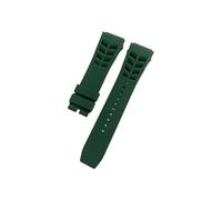 LOKLNEYK Correa de caucho natural resistente al agua, compatible con pulseras for Richard Miller de 25 mm x 20 mm.(Green,Without buckle)