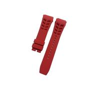 LOKLNEYK Correa de caucho natural resistente al agua, compatible con pulseras for Richard Miller de 25 mm x 20 mm.(Red,Black buckle)