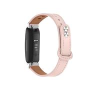 LOKLNEYK Correa de cuero compatible con for Fitbit Inspire 3 y 2, correas for hombre y mujer.(Pink,For Fitbit inspire 3)