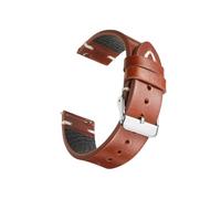 LOKLNEYK Correa de cuero de cera de aceite 18 mm 19 mm 20 mm 22 mm de manual retro(Brown 1,20mm)