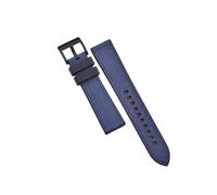 LOKLNEYK Correa de cuero Fluororubber, correa híbrida FKM de 20mm y 22mm, pulsera de liberación rápida for reloj de buceo for hombre(Black-Blue 2,22mm)