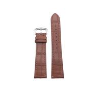 LOKLNEYK Correa de cuero suave y transpirable adecuada for accesorios de reloj Cartier/Tank/solo/Santos(Light brown-silver,20mm)