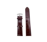 LOKLNEYK Correa de cuero suave y transpirable adecuada for accesorios de reloj Cartier/Tank/solo/Santos(Brown-silver,20mm)