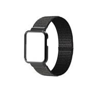 LOKLNEYK Correa De Nailon Compatible Con For Redmi Watch 2/Xiaomi Mi Watch Lite/POCO, Correa De Reloj, Pulsera, Funda Protectora De Metal, Pulsera De Nailon(1.Black band,For POCO Watch)