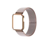 LOKLNEYK Correa De Nailon Compatible Con For Redmi Watch 2/Xiaomi Mi Watch Lite/POCO, Correa De Reloj, Pulsera, Funda Protectora De Metal, Pulsera De Nailon(8.Sand pink band,For Redmi Watch 2 Lite)