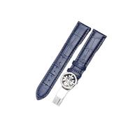 LOKLNEYK Correa De Reloj De Cuero Apta For Patek Philippe Grenade 5167Ax, Correa Con Patrón De Cocodrilo, Hebilla De Mariposa For Hombres Y Mujeres, 19/20mm 22mm(Blue silver buckle,21mm)