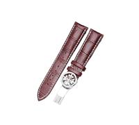 LOKLNEYK Correa De Reloj De Cuero Apta For Patek Philippe Grenade 5167Ax, Correa Con Patrón De Cocodrilo, Hebilla De Mariposa For Hombres Y Mujeres, 19/20mm 22mm(Brown-white silverbk,22mm)