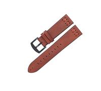 LOKLNEYK Correa De Reloj De Cuero De 20mm Y 22mm Apta For XiaoMi Fit For HuaWei GT2 3 PRO Lujosa Correa De Reloj De Pulsera Con Costuras Hechas A Mano(Dark Brown,20mm)