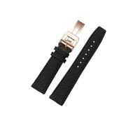 LOKLNEYK Correa de reloj de lona for hombre Mido Navigator Polo M026.830.18.091.00, correa de reloj de cuero suave y cómoda, resistente al agua, 21mm(Black-rose gold-B)