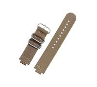 LOKLNEYK Correa De Reloj De Nailon Con Anillo De Metal Convexo De 24x16mm Apta For TIMEX Tidal T2N721 T2N720 TW2T76500 TW2T76300 Correa De Reloj Deportiva De Lona Transpirable(Khaki Silver)