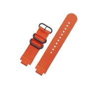 LOKLNEYK Correa De Reloj De Nailon Con Anillo De Metal Convexo De 24x16mm Apta For TIMEX Tidal T2N721 T2N720 TW2T76500 TW2T76300 Correa De Reloj Deportiva De Lona Transpirable(Orange black)