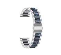 LOKLNEYK Correa De Resina + Metal 20 Mm 22 Mm Correa De Reloj Apta For Samsung Galaxy Watch 5/4 44 Mm 40 Mm Galaxy4 Classic 46 Mm 42 Mm Pulsera Apta For Huawei Gt 2/3 Pro(Silver sapphire blue,22mm)