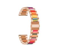 LOKLNEYK Correa De Resina + Metal 20 Mm 22 Mm Correa De Reloj Apta For Samsung Galaxy Watch 5/4 44 Mm 40 Mm Galaxy4 Classic 46 Mm 42 Mm Pulsera Apta For Huawei Gt 2/3 Pro(Rose colour,20mm)