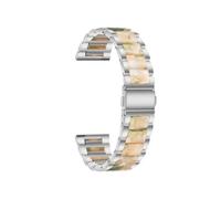 LOKLNEYK Correa De Resina + Metal 20 Mm 22 Mm Correa De Reloj Apta For Samsung Galaxy Watch 5/4 44 Mm 40 Mm Galaxy4 Classic 46 Mm 42 Mm Pulsera Apta For Huawei Gt 2/3 Pro(Silver pink green,22mm)