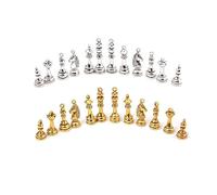 LOKLNEYK Dijes de ajedrez de colores mezclados, rey, reina, obispo, caballero, torre, peón, colgantes, joyería, manualidades, fabricación de hallazgos, 32x8mm, Acero aleado, No es una piedra preciosa