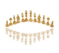 LOKLNEYK Dijes de ajedrez de colores mezclados, rey, reina, obispo, caballero, torre, peón, colgantes, joyería, manualidades, fabricación de hallazgos, 32x8mm, Acero aleado, No es una piedra preciosa