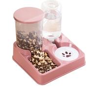 LOKLNEYK Dispensador automático de Agua for Gatos, comedero y dispensador automáticos for, Comida for, Cuenco for Perros(Pink)