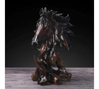 LOKLNEYK Estatuas de Cabezas Animales, Adornos for el hogar, Figuras coleccionables, esculturas Resina, Negocios, marrón, Arte, artesanía for(Horse)