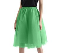 LOKLNEYK Falda Tul Mujer - Carnaval Mujer Midi Brillante Disfraz para Ballet Steampunk Elástica Minifalda Bailarina Cortas Adulto Brillo para Carnaval Semana Santa Fiesta Halloween 13#Verde M