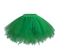 LOKLNEYK Falda Tul Mujer, Carnaval Mujer Midi Elástica Minifalda Brillo Irregular Disfraz para Ballet Brillante Cortas Adulto Plisada para Carnaval Semana Santa Fiesta Halloween 13#Verde M