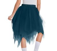 LOKLNEYK Falda Tul Mujer Falda Mujer Talla Grande Saten Disfraz para Ballet Plisada Elástica Minifalda Navidad Midi Bailarina Brillo para Carnaval Semana Santa Fiesta Halloween 2#Turquesa XL