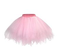 LOKLNEYK Falda Tul Mujer - Falda Tutu Mujer Cortas Bailarina Disfraz para Ballet Fiesta Saten Minifalda Brillante Midi Elástica Brillo para Carnaval Semana Santa Fiesta Halloween 2#rosa1 XXL