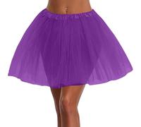 LOKLNEYK Falda Tul Mujer Falda Tutu Mujer Cortas Brillante Minifalda Plisada Bailarina Disfraz para Ballet Adulto Midi Elástica Brillo para Carnaval Semana Santa Fiesta Halloween 2#púrpura One Size