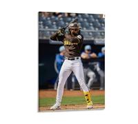 LOKLNEYK Fernando Tatís Jr. - Póster de pared moderno minimalista para sala de estar, dormitorio, oficina, una decoración simple pero llamativa para hogares modernos, 50 x 75 cm, estilo marco