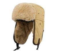 LOKLNEYK Gorro, Gorro de Invierno for Hombre, Estilo trampero, Soldado, Esquimal, Aviador, piloto, con Orejeras cálidas(DPL5Khaki)