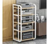 LOKLNEYK Mueble para Equipos audiovisuales, Estante de exhibición esquinero Audio y Video 4/5 Niveles, Soporte for Reproductor Discos, DVD, Equipo música Altavoces (5 Niveles)(110cm(43 1/4") 5 Tier)