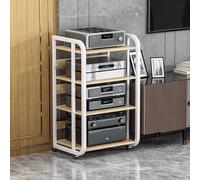 LOKLNEYK Mueble para Equipos audiovisuales, Estante de exhibición esquinero Audio y Video 4/5 Niveles, Soporte for Reproductor Discos, DVD, Equipo música Altavoces (5 Niveles)(90cm(35 3/8") 4 Tier)