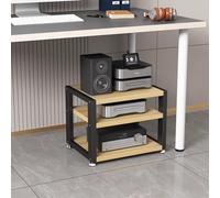 LOKLNEYK Mueble para Equipos audiovisuales, Rack HiFi pequeño de 3 Niveles for gabinete Audio, Torre Madera for componentes y Video, Soporte for Equipo Audiovisual