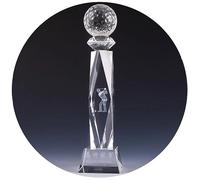 LOKLNEYK Premios Evento de Golf Trofeo Crystal Clear Torneo Deportivo Puntuación Bruta Neta Hoyo en Uno Premio Internacional(7 * 28cm)