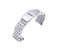 LOKLNEYK Pulsera de correa de reloj de acero inoxidable sólido de 22mm y 24mm apta for correa Breitling apta for Avenger Navitimer Watchban(22mm)