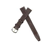 LOKLNEYK Pulsera de cuero for hombre y mujer, pulsera de piel de becerro de lagarto, fina, suave, marrón oscuro, 12mm, 14mm, 16mm, 18mm, 20mm y 22mm(Gold Buckle,12mm)