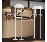 LOKLNEYK Soporte para Fregadero Soportes for Fregadero, Patas de Soporte for Lavabo baño sin taladros, Kit reparación Postes for Cocina Acero Inoxidable telescópicos(2*H 47 57cm(18.5" 22.5"))