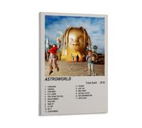 LOKLNEYK Travis Scott Astroworld- Póster moderno de pared minimalista para sala de estar, dormitorio, oficina, una decoración simple pero llamativa para hogares modernos, 50 x 75 cm, estilo marco