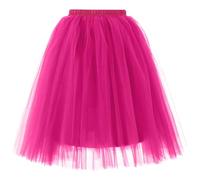 LOKLNEYK Tutu Mujer - Carnaval Mujer Talla Grande Saten Minifalda Fiesta Bailarina Disfraz para Ballet Elástica Cortas Brillante Nochevieja para Carnaval Semana Santa Fiesta Halloween 2#Rosa Fuerte M