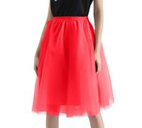 LOKLNEYK Tutu Mujer - Falda Mujer Talla Grande Bailarina Disfraz para Ballet Plisada Brillante Minifalda Adulto Cortas Retro 80s Fiesta para Carnaval Semana Santa Fiesta Halloween 2#Rojo XL