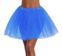 LOKLNEYK Tutu Mujer, Falda Mujer Talla Grande Brillante Minifalda Brillo Bailarina Disfraz para Ballet Saten Midi Adulto Fiesta para Carnaval Semana Santa Fiesta Halloween 2#Azul Real One Size