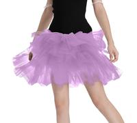 LOKLNEYK Tutu Mujer - Falda Mujer Talla Grande Elástica Minifalda Brillo Adulto Disfraz para Ballet Irregular Cortas Navidad Nochevieja para Carnaval Semana Santa Fiesta Halloween 2#púrpura Claro L