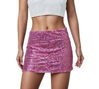 LOKLNEYK Tutu Mujer - Vestido Lentejuelas Mujer Talla Grande Adulto Disfraz para Ballet Steampunk Navidad Minifalda Elástica Midi Brillante Brillo para Carnaval Semana Santa Fiesta Halloween 2#Rosa S