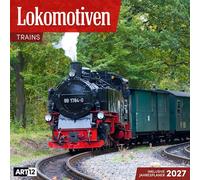 Lokomotiven Kalender 2027 - 30x30 - Art12: Stilsicherer Eisenbahn-Kalender im schlanken Hochformat (aufgeklappt 30x60 cm) | zum Eintragen